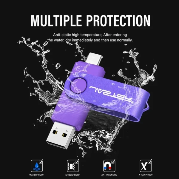 ⁦محرك فلاش USB Type-C، بسعة تصل إلى 128 جيجابايت، تصميم عملي وأنيق، مثالي للأعمال والتخزين الشخصي.⁩ - الصورة ⁦6⁩