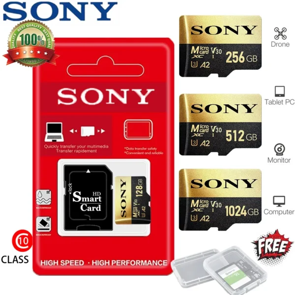 ⁦بطاقة ذاكرة سوني Micro SD عالية السرعة، فئة C10، مثالية لأجهزة شاومي ومي، توفر أداءً قويًا لتخزين البيانات بسلاسة.⁩ - الصورة ⁦4⁩