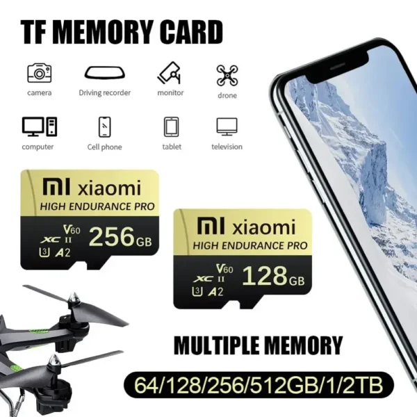 ⁦بطاقة ذاكرة Xiaomi Micro SD عالية السرعة، سعات تصل إلى 2 تيرابايت، فئة C10، مثالية للهواتف الذكية، توفر تخزينًا موثوقًا وأداءً سريعًا.⁩ - الصورة ⁦4⁩