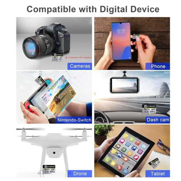 ⁦بطاقة ذاكرة Xiaomi Micro SD عالية السرعة، بسعات 128GB إلى 1TB، فئة C10، مثالية للتخزين السريع والآمن.⁩ - الصورة ⁦2⁩