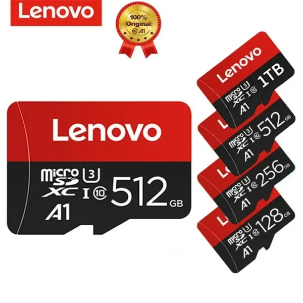 ⁦بطاقة ذاكرة لينوفو أصلية Micro SD، بسعات تصل إلى 1 تيرابايت، مناسبة للهاتف، الكمبيوتر، والكاميرا، مثالية للتخزين والأداء العالي.⁩ - الصورة ⁦6⁩